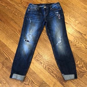 Distressed Crop Jeans by Vigoss